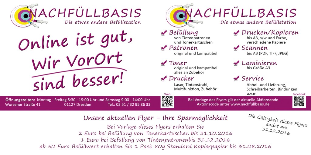 Flyeraktion für Webseite und FB